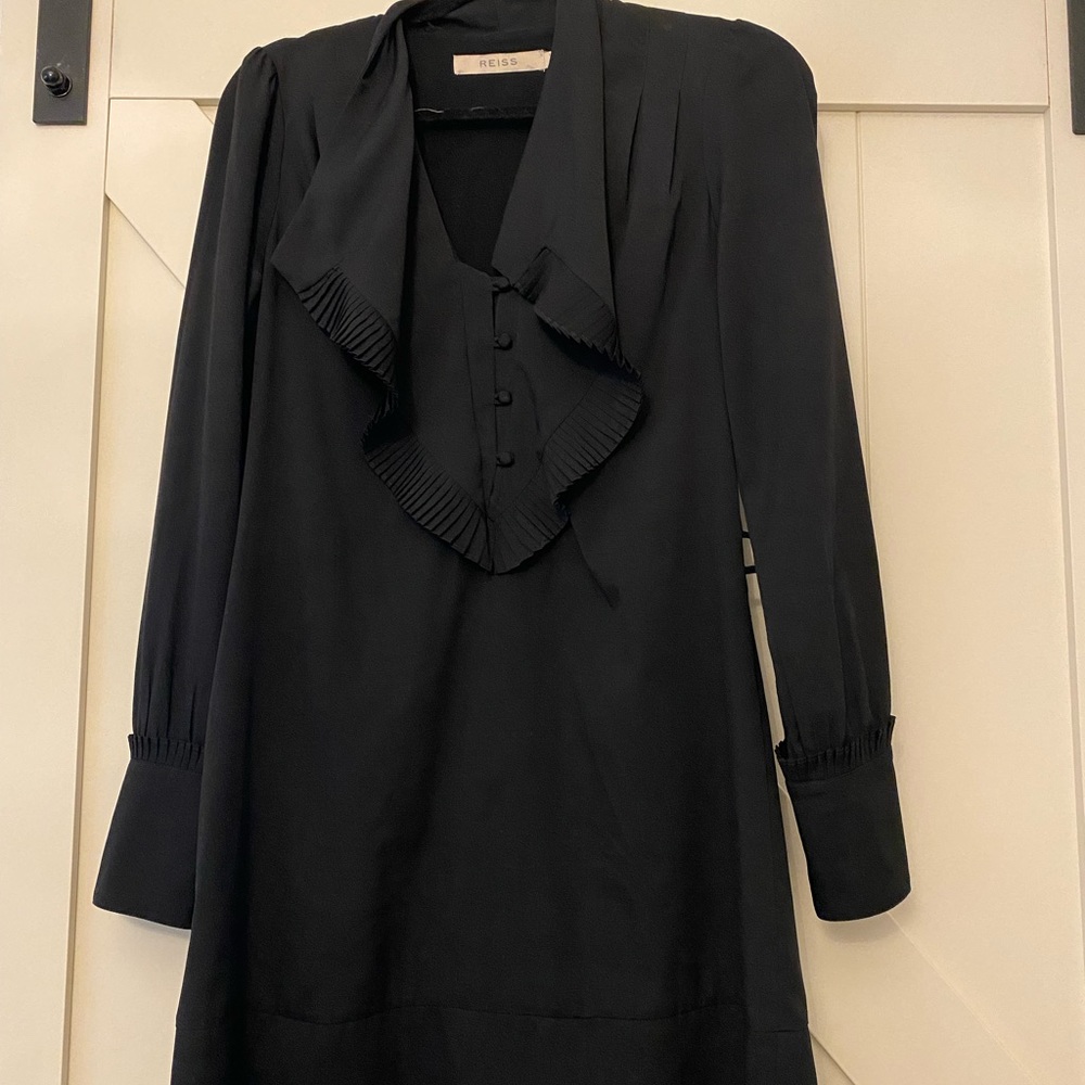 Reiss black shirt dress a belt loops